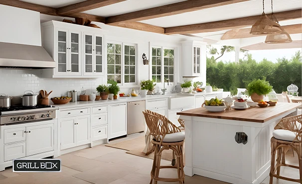 Estilo Hamptons para cocina de exterior