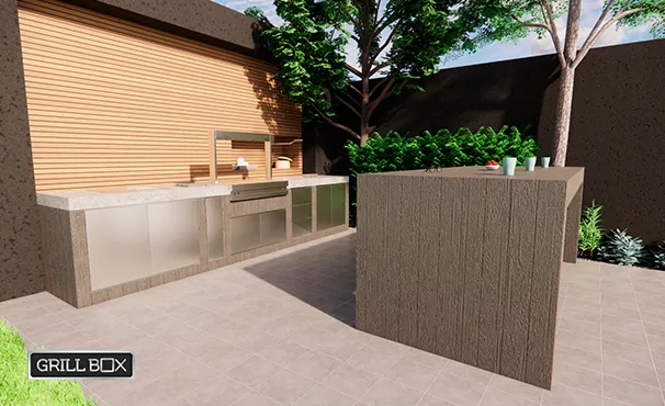 Cocina exterior modular para crear un ambiente sofisticado en tu patio