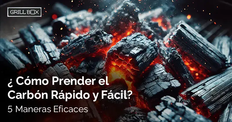 Carbones encendidos como portada del artículo ¿Cómo Prender el Carbón Rápido y Fácil? 5 Maneras Eficaces